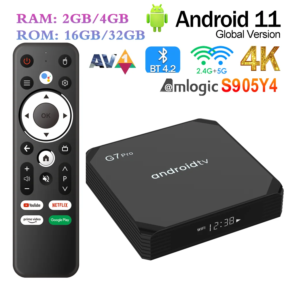 Ʈ ATV G7   ڽ, ȵ̵ 11 TV ڽ, Amlogic S905Y4, BT AVI, 2.4G, 5G , 4K HDR ̵ ÷̾, 2GB, 16GB, 4GB, 32GB